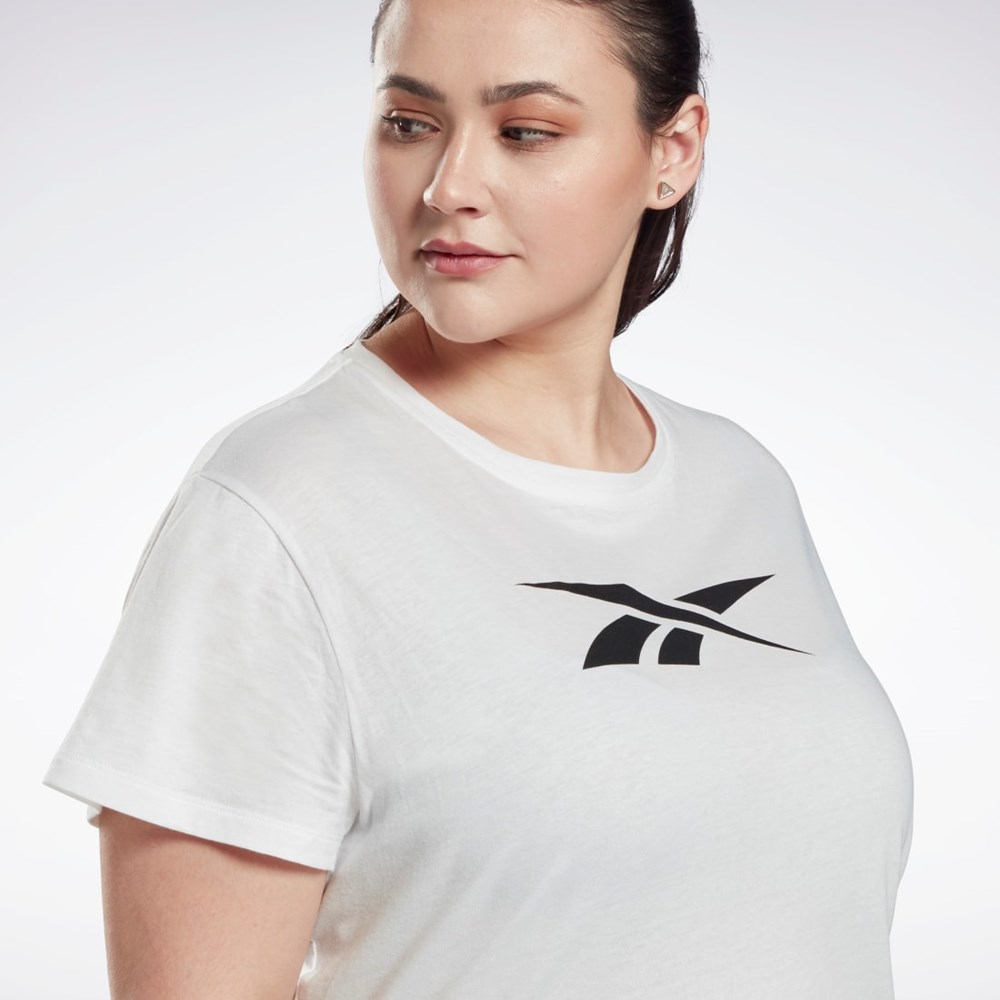 Reebok Tryck Vector T-Shirt (Plus Size) Vita | RFSLM-1435