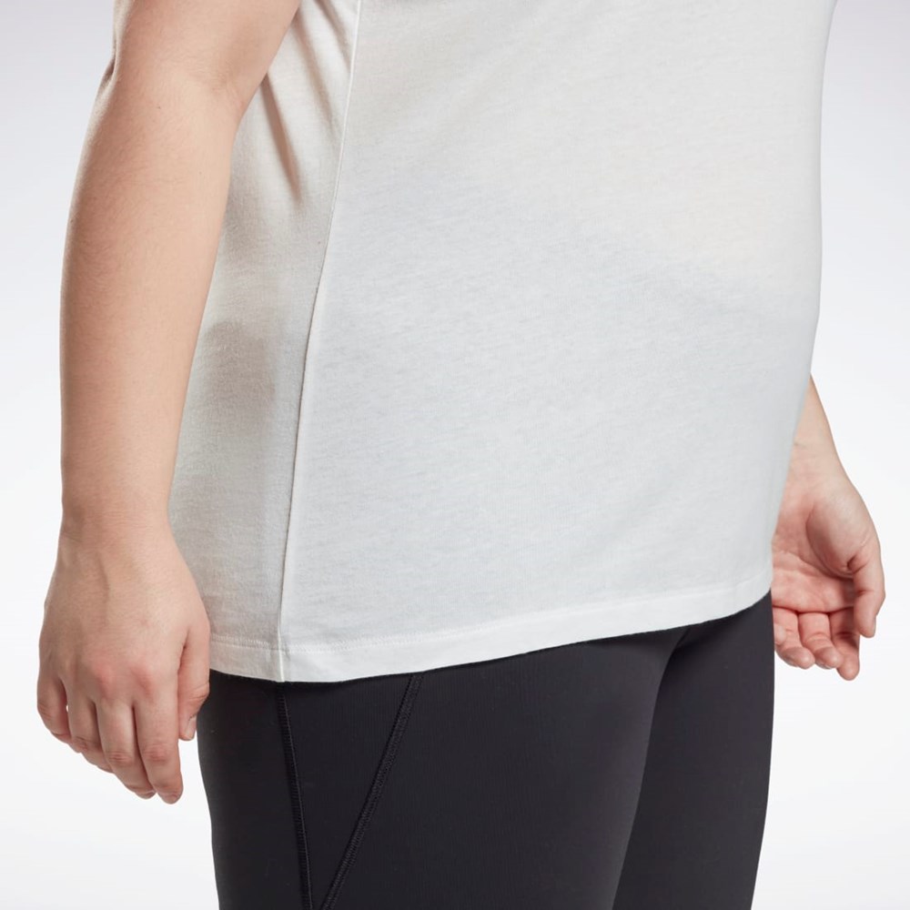 Reebok Tryck Vector T-Shirt (Plus Size) Vita | RFSLM-1435