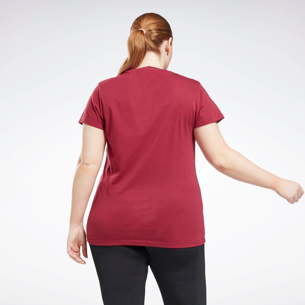 Reebok Tryck Vector T-Shirt (Plus Size) Punch Berry | XRHNO-2543