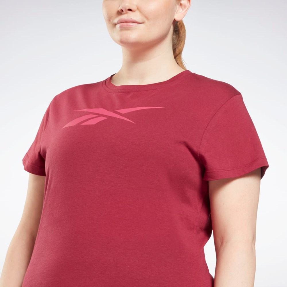 Reebok Tryck Vector T-Shirt (Plus Size) Punch Berry | XRHNO-2543