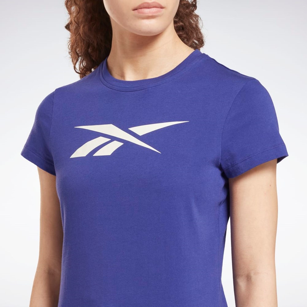 Reebok Tränings Essentials Vector Tryck Tee Lila | YQCNH-5431