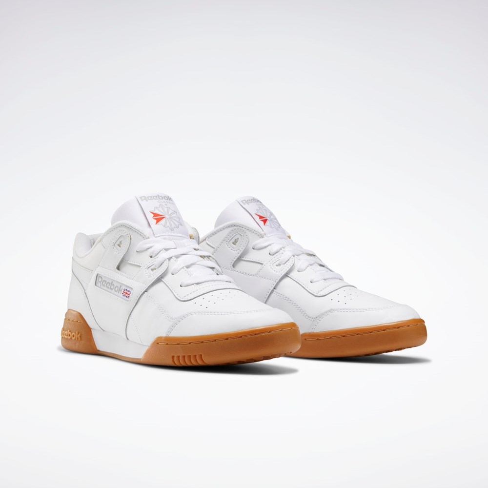 Reebok Workout Plus Shoes Vita Röda Kungsblått | YBGSW-7291