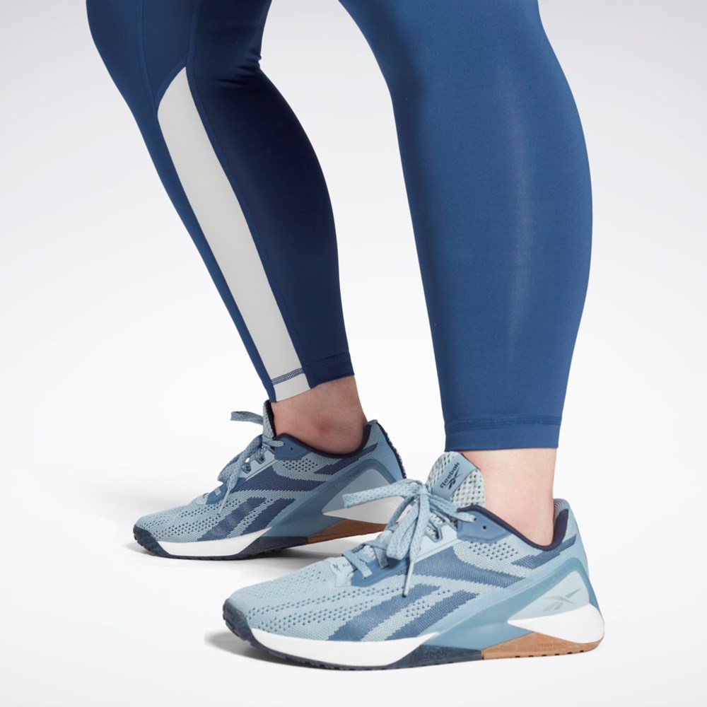 Reebok Workout Ready Vector Leggings (Plus Size) Blå | LJEQU-6871