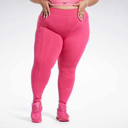 Reebok Cardi B High-Rise Tights (Plus Size) Rosa | QMFJC-2036