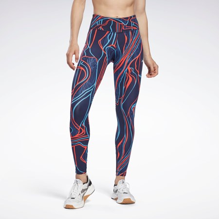 Reebok Lux Perform Mid-Rise Nature Grown Tights Marinblå | LHZYM-1246