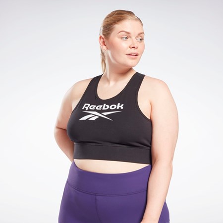 Reebok Reebok Identity Sports Bra (Plus Size) Svarta | PLTWA-3650
