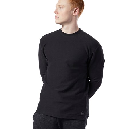 Reebok Tränings Essentials Twill Crew Svarta | YGQAB-1792