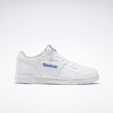 Reebok Workout Plus Shoes Vita Kungsblått | HTKJV-4601